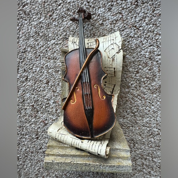 Vintage 3D Book End - Chello String Instrument w/ Music Sheet & Classic Columns - Picture 1 of 5